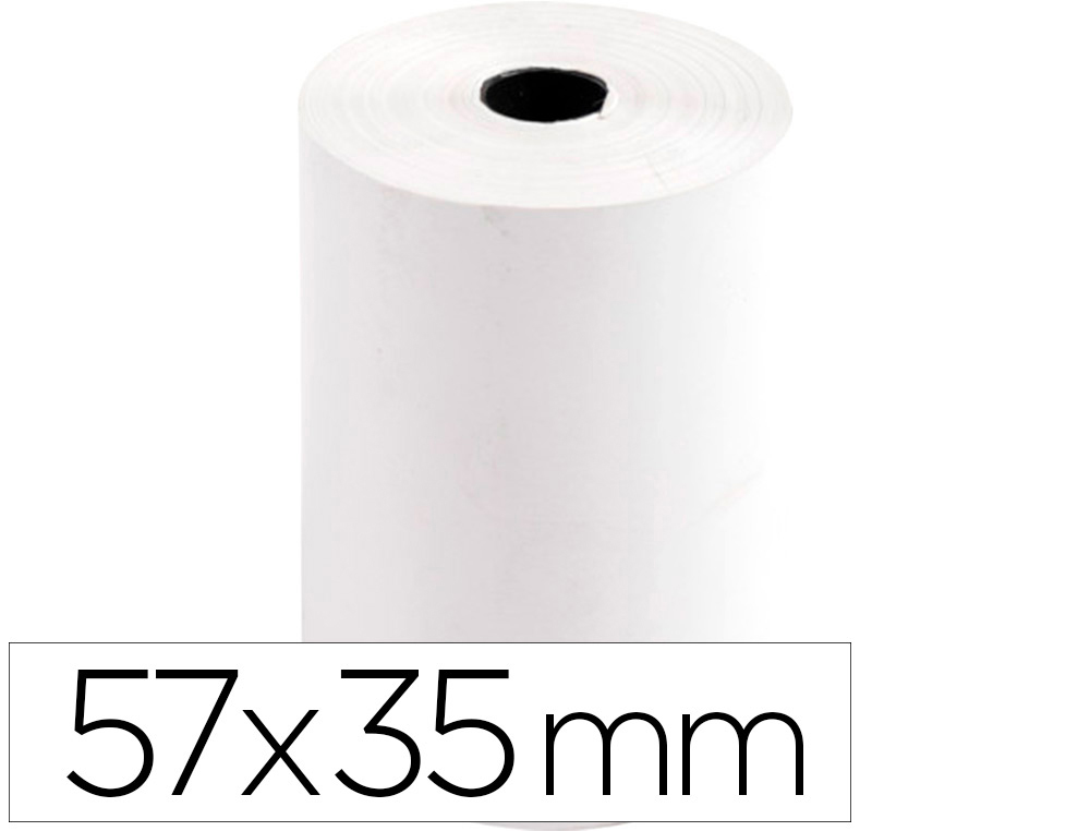 ROLLO SUMADORA TERMICO Q-CONNECT 57 MM ANCHO X 35 MM DIAMETRO PARA TPV SIN BISFENOL A PAPEL DE 70 G/M2
