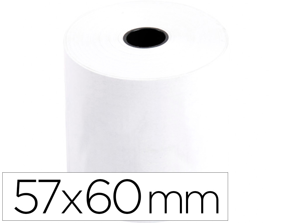 ROLLO SUMADORA TERMICO Q-CONNECT 57 MM ANCHO X 60 MM DIAMETRO SIN BISFENOL A PAPEL DE 70 G/M2