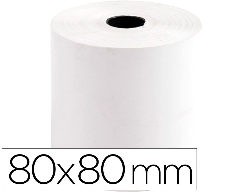ROLLO SUMADORA TERMICO Q-CONNECT 80 MM ANCHO X 80 MM DIAMETRO SIN BISFENOL A PAPEL DE 70 G/M2