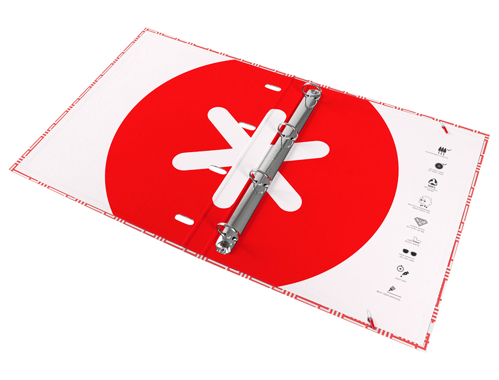 CARPETA LIDERPAPEL ANTARTIK CON RECAMBIO A4 CUADRO 5 MM FORRADA 4 ANILLAS 25 MM TRENDING TOPIC COLORES