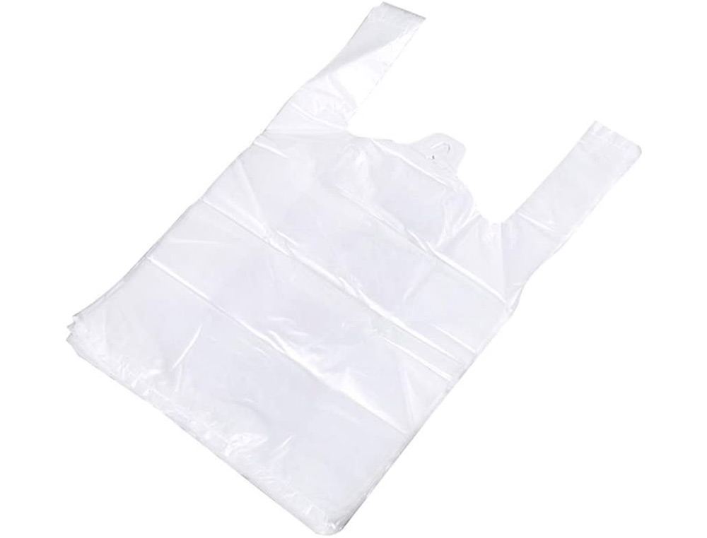 BOLSA CAMISETA RECICLADA 70% BLANCA 50 MC 48X60 CM APTA LEGISLACION DE BOLSAS 2021