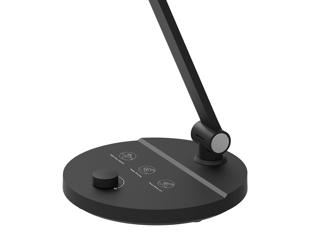 LAMPARA DE OFICINA Q-CONNECT SOBREMESA PROFESIONAL ABS 80 LEDS 7 W CON INTERRUPTOR COLOR NEGRO