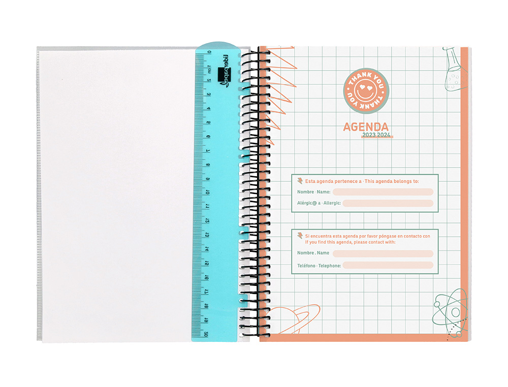 AGENDA ESCOLAR LIDERPAPEL CURSO 23-24 COLLEGE CLASSIC DIN A5 BILINGUE DIA PAGINA POLIPROPILENO PERSONALIZABLE