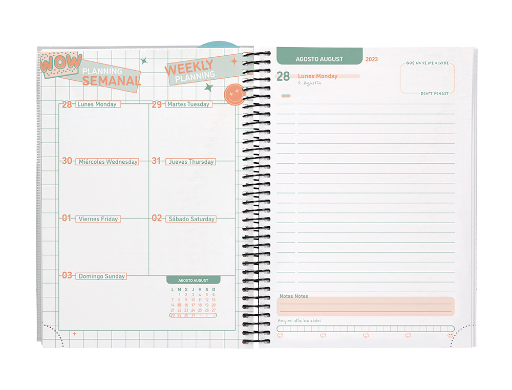 AGENDA ESCOLAR LIDERPAPEL CURSO 23-24 COLLEGE CLASSIC DIN A5 BILINGUE DIA PAGINA POLIPROPILENO PERSONALIZABLE