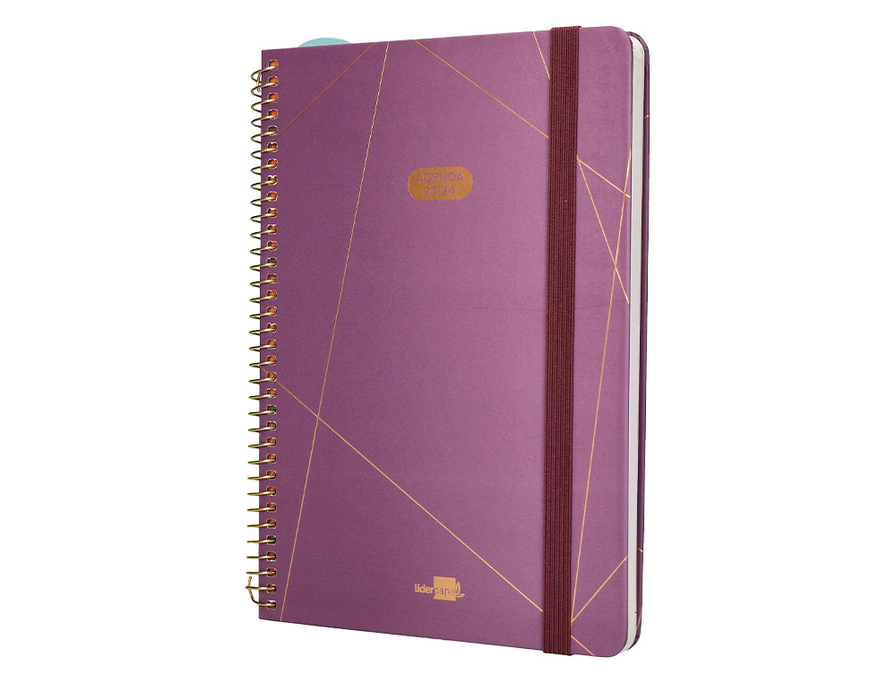 AGENDA ESCOLAR LIDERPAPEL CURSO 23-24 COLLEGE CLASSIC LINES DIN A5 BILINGUE DOS DIAS PAGINA CARTON FORRADO ESPIRAL