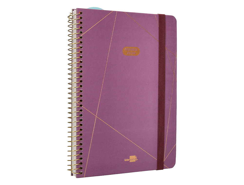 AGENDA ESCOLAR LIDERPAPEL CURSO 23-24 COLLEGE CLASSIC LINES DIN A5 BILINGUE DOS DIAS PAGINA CARTON FORRADO ESPIRAL