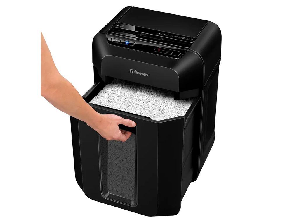 DESTRUCTORA DE DOCUMENTOS FELLOWES AUTOMAX 80M MINI CORTE CAPACIDAD DE CORTE 80 HOJAS DESTRUYE GRAPAS CLIPS Y