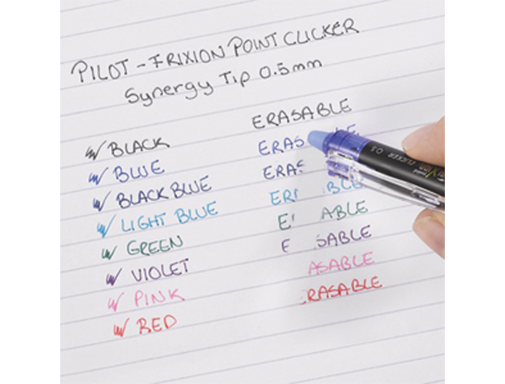BOLIGRAFO PILOT FRIXION POINT CLICKER BORRABLE 0,5 MM NEGRO