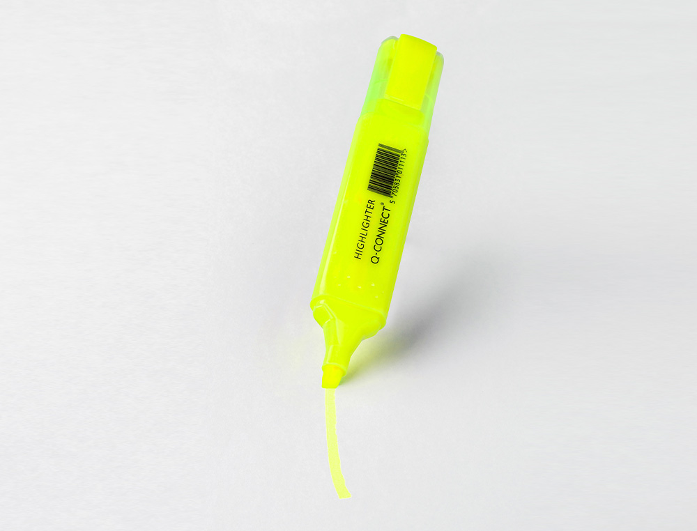 ROTULADOR Q-CONNECT FLUORESCENTE AMARILLO PUNTA BISELADA