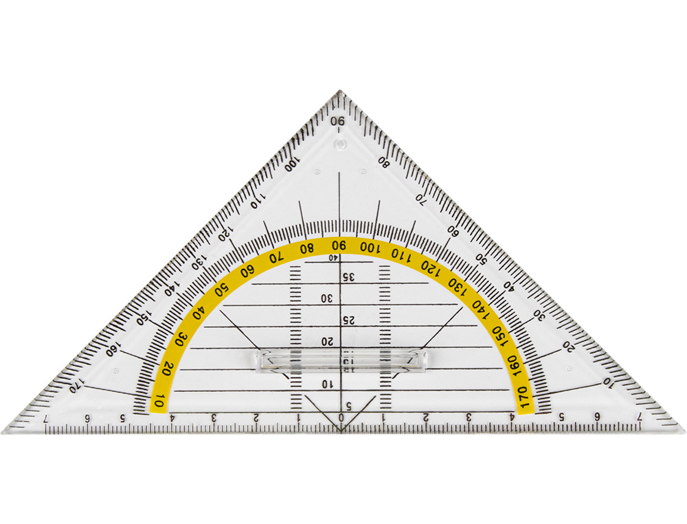 ESCUADRA LIDERPAPEL GEOMETRIA 16 CM PLASTICO CRISTAL CON PESTAA DE SUJECCION