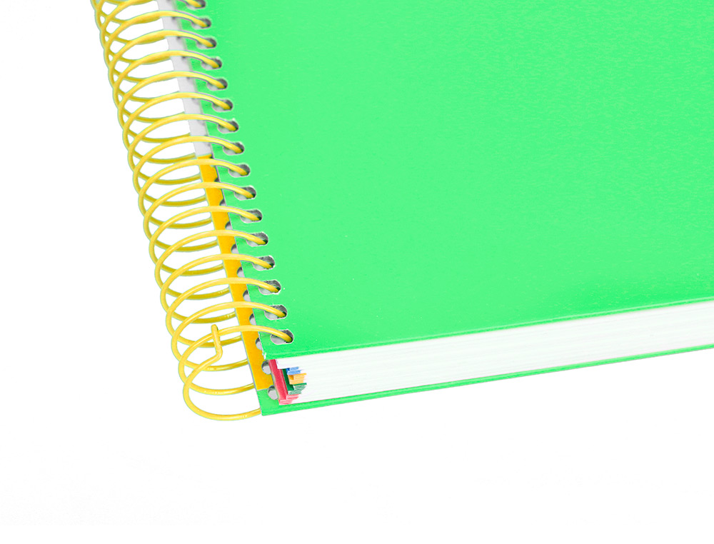CUADERNO ESPIRAL LIDERPAPEL A4 MICRO ANTARTIK TAPA FORRADA 120H 100 GR HORIZONTAL 5 BANDAS 4 TALADROS COLOR VERDE