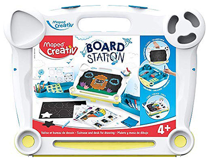 MALETIN MAPED CREATIV ESCRITORIO CON PIZARRA DOBLE CARA ACTIVIDADES Y DIBUJOS BORRABLES 26 PIEZAS