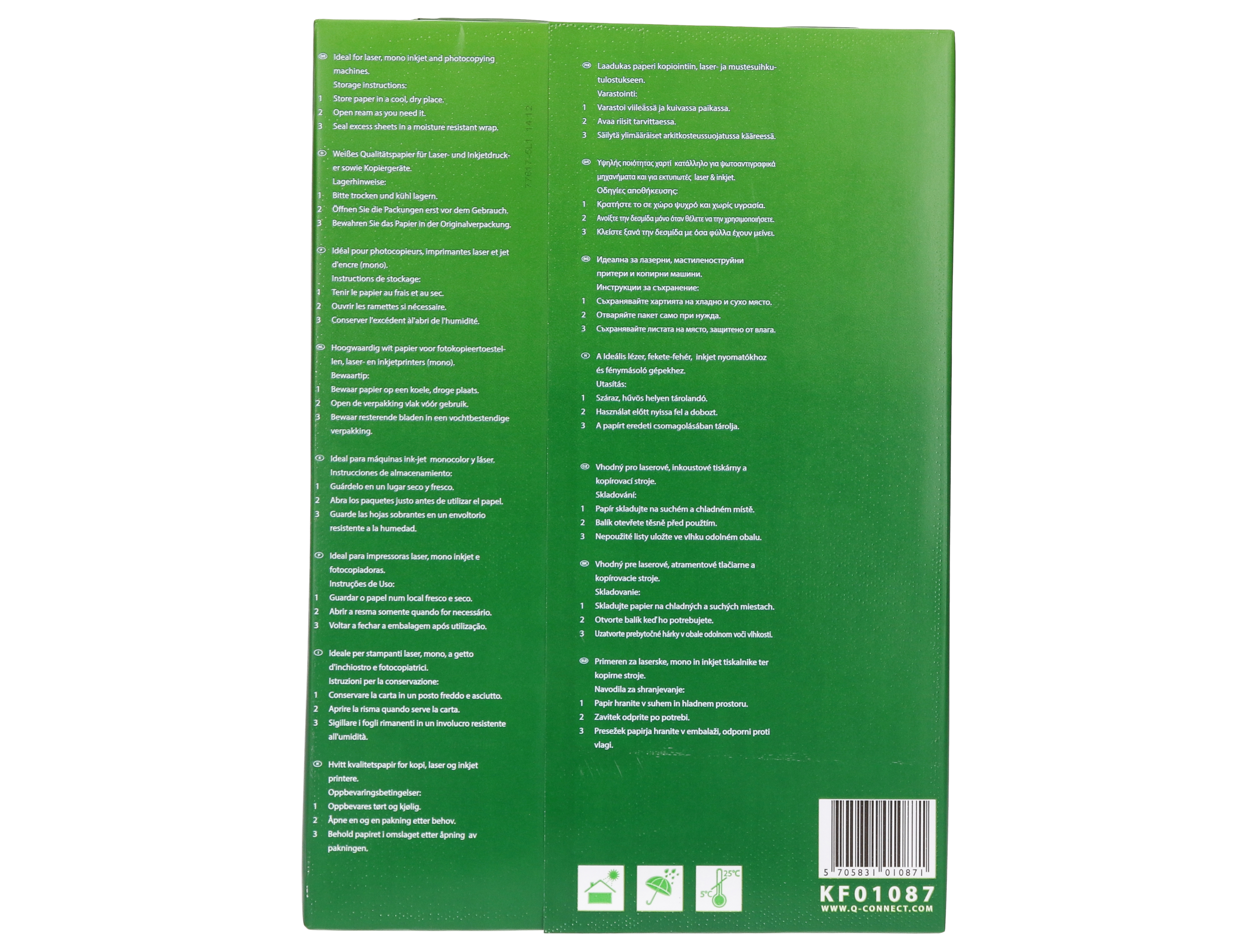 PAPEL FOTOCOPIADORA Q-CONNECT ECONOMY DIN A4 80 GRAMOS PAQUETE DE 500 HOJAS