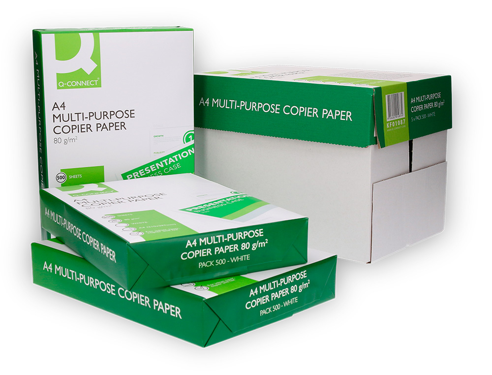 PAPEL FOTOCOPIADORA Q-CONNECT ECONOMY DIN A4 80 GRAMOS PAQUETE DE 500 HOJAS