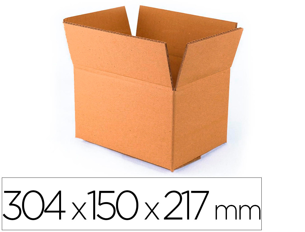 CAJA PARA EMBALAR Q-CONNECT USOS VARIOS CARTON DOBLE CANAL MARRON 304X150X217 MM