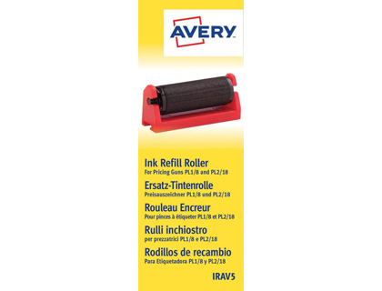 RODILLO ENTINTADOR AVERY PARA ETIQUETADORA PL1/8 Y PL2/18 COLOR NEGRO CAJA DE 5 UNIDADES