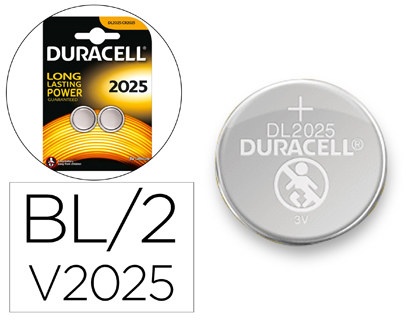 PILA DURACELL ALCALINA BOTON CR2025 BLISTER 2 UNIDADES