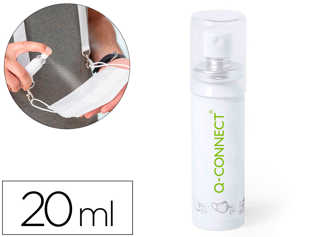 SPRAY HIGIENIZANTE Q-CONNECT PARA LIMPIEZA Y DESINFECCION BOTE DE 20 ML