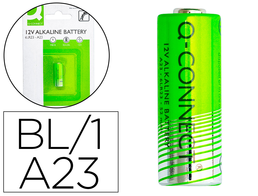 PILA Q-CONNECT ALCALINA AG23 6LR23 12V BLISTER DE 1 UNIDAD