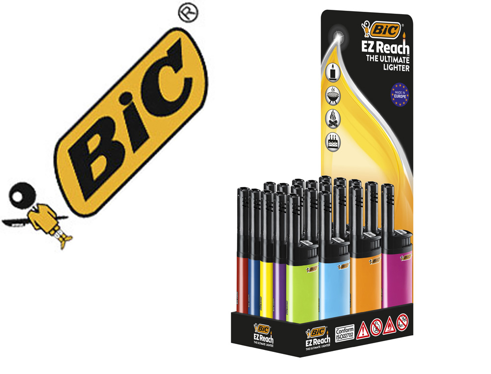 ENCENDEDOR BIC EZ REACH J30 COLORES SURTIDOS