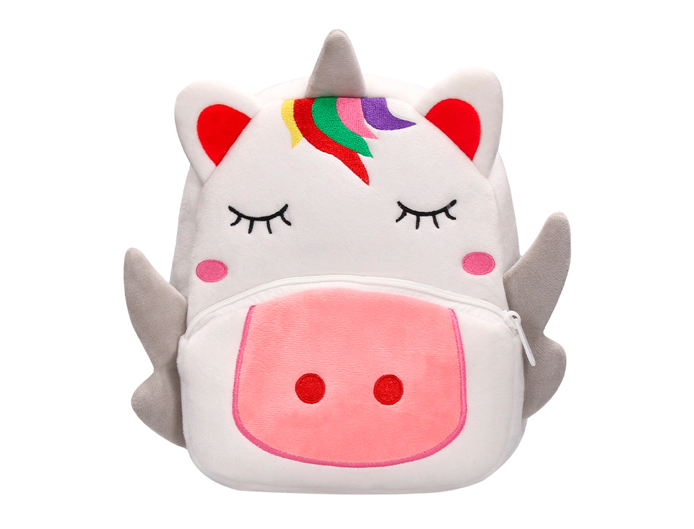 MOCHILA PREESCOLAR LIDERPAPEL PELUCHE INFANTIL UNICORNIO 260X100X240 MM