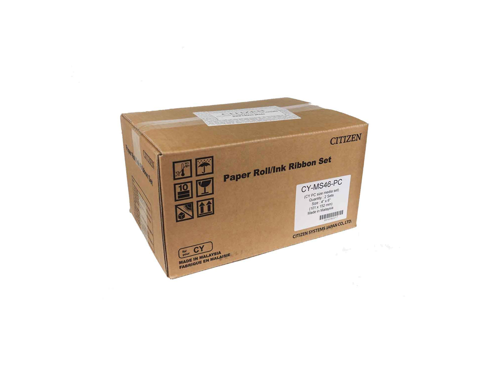 PAPEL SUBLIMACION CITIZEN 10X15 CM 1400 IMPRESIONES POR ROLLO PARA IMPRESORA CY-02 CAJA DE 2 UNIDADES