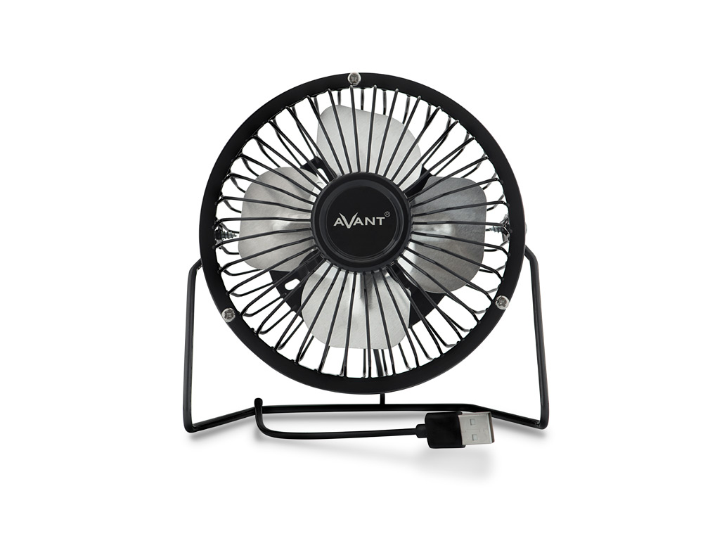 VENTILADOR SOBREMESA AVANT 3W DIAMETRO 100 MM ALIMENTACION USB LONGITUD CABLE 1 MT COLOR NEGRO