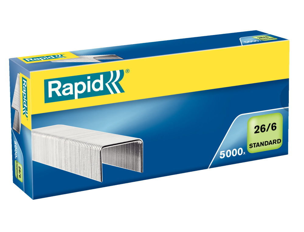 GRAPAS RAPID 26/6 STANDARD GALVANIZADA CAJA 5000 UNIDADES