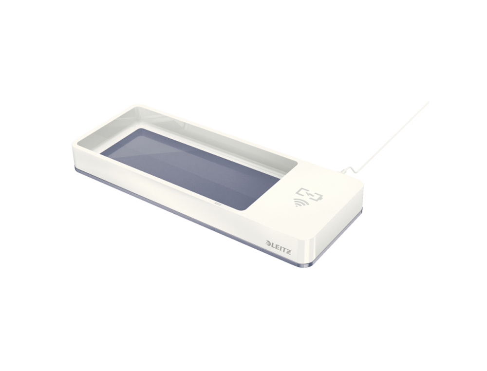 ORGANIZADOR DE SOBREMESA LEITZ WOW DUAL CON CARGA INDUCTIVA QI COLOR BLANCO/GRIS 266X28X101 MM