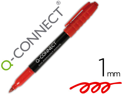 ROTULADOR Q-CONNECT PARA CD/DVD PUNTA FIBRA PERMANENTE ROJO PUNTA REDONDA 1,0 MM