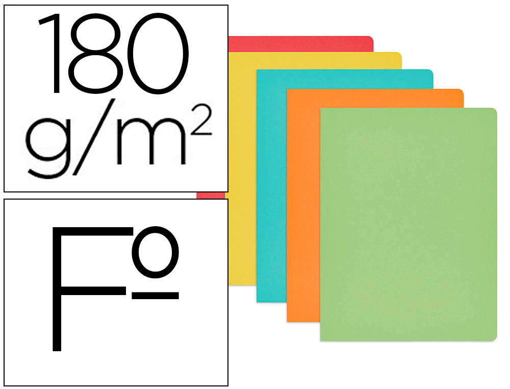 SUBCARPETA CARTULINA GIO FOLIO COLORES PASTELES SURTIDOS 180 GR/M2 PAQUETE DE 50 UNIDADES
