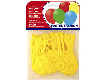 GLOBO 100% LATEX BIODEGRADABLE PASTEL AMARILLO BOLSA DE 20 UNIDADES