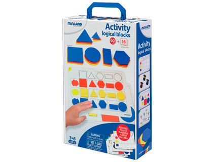 JUEGO MINILAND ACTIVITY LOGICAL BLOCKS 60 BLOQUES + 16 ACTIVIDADES