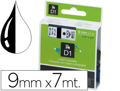CINTA DYMO 1000 9 MM. -NEGRO-BLANCO D1